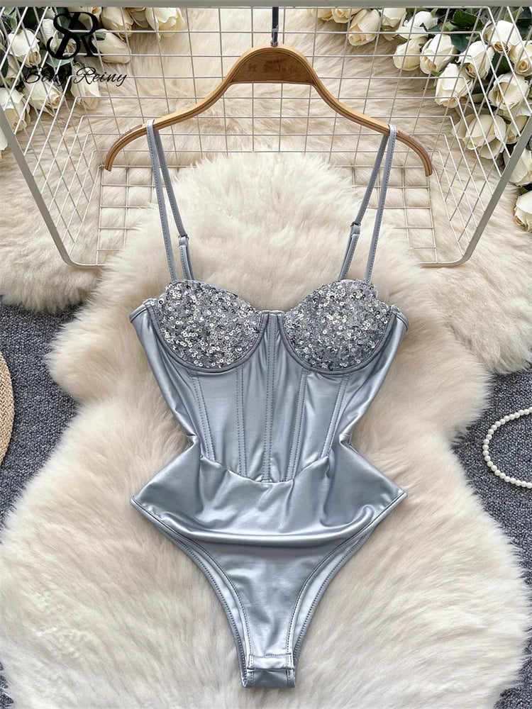 Shine Body - Golden Satin & Shoulder Straps